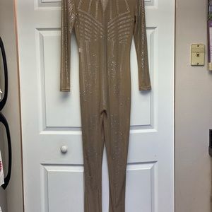Never Been Worn See Through Mesh With Glitter rhinestone long sleeve, long pants